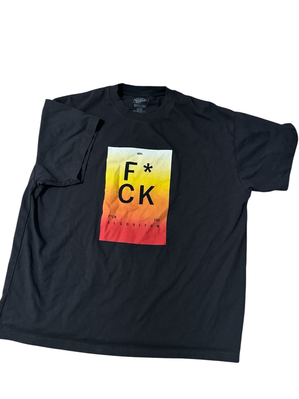 🌊Vans Men’s Black Short Sleeve Graphic Tee | "F*ck the Algorithm" | XXL